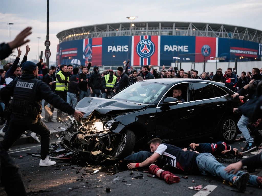 巴黎球迷遇袭:王子公园球场外汽车冲撞致至少三人受伤 巴黎球迷遇袭:王子公园球场外汽车冲撞致至少三人受伤